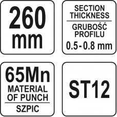 YATO Cleste pentru imbinat profile rigips 260mm..